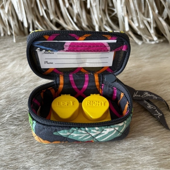 VERA BRADLEY Super Bloom Contact Case Zip Around Travel Gray Orange Floral 2013 - Picture 3 of 9
